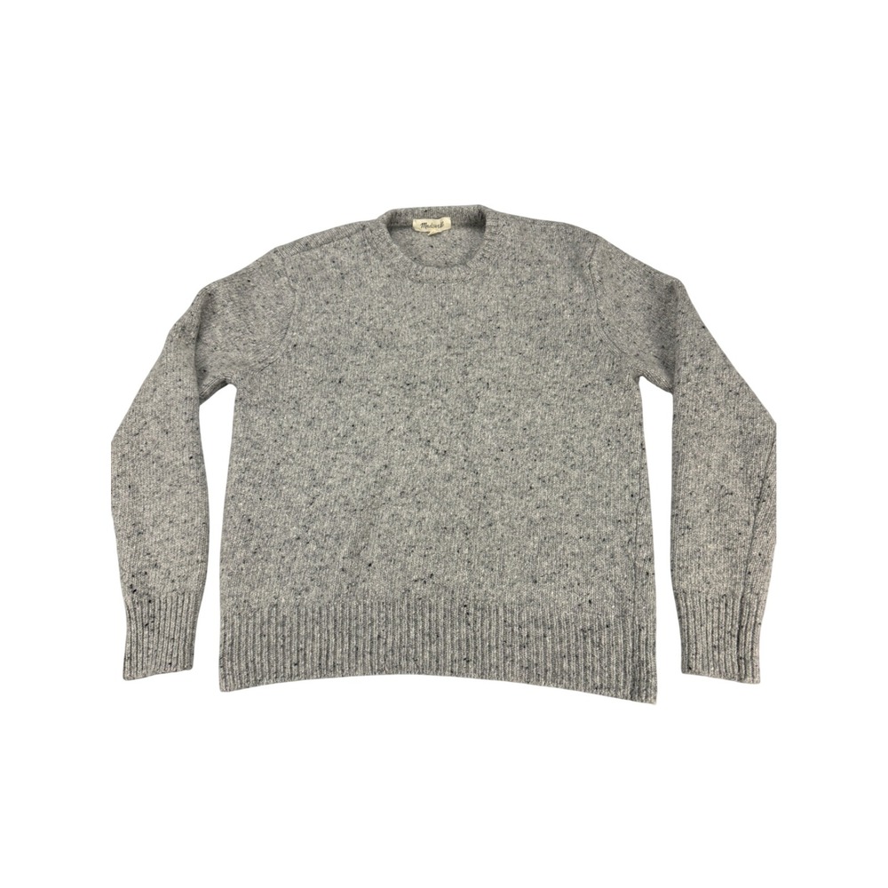 Madewell Womens Grey Donegal Merino Wool Alpaca Blend Crewneck Sweater Large